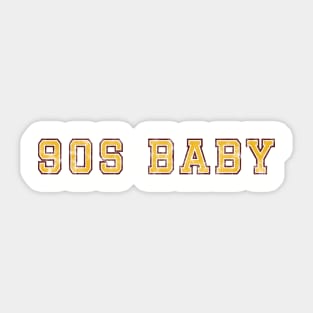 90s Baby Burgundy and Yellow Sticker